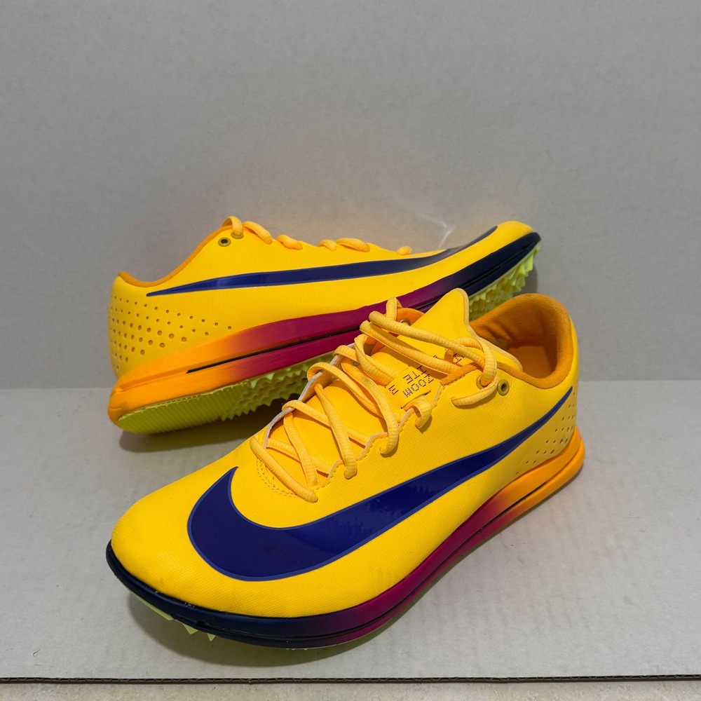 Nike Zoom TJ Elite 3 Mens Track Spikes 10.5 Yellow‎ Excellent HV6425-800